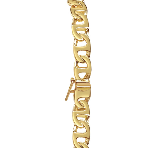 Mariner Solid Gold Handmade Bracelet , 7mm, 6.5-10 Inch