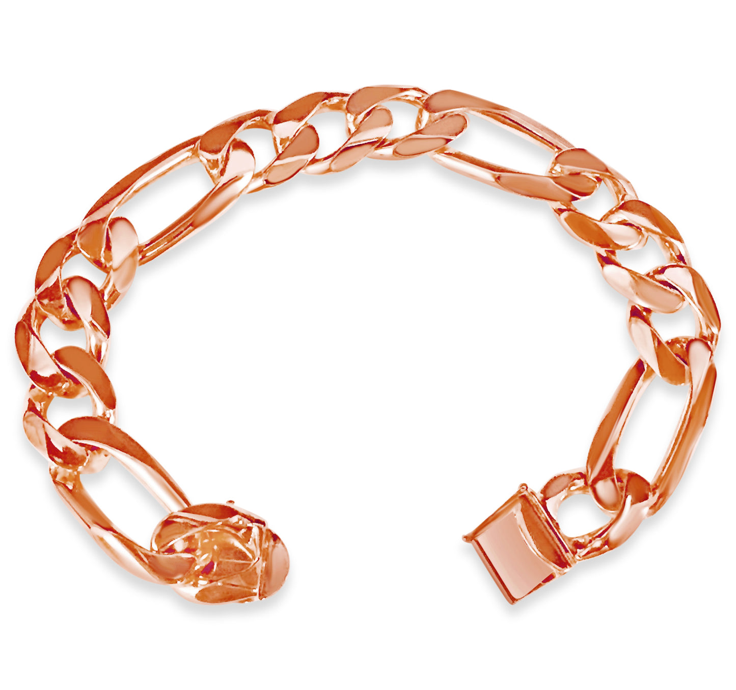 Figaro Solid Gold Handmade Bracelet , 14mm, 6.5-10 Inch