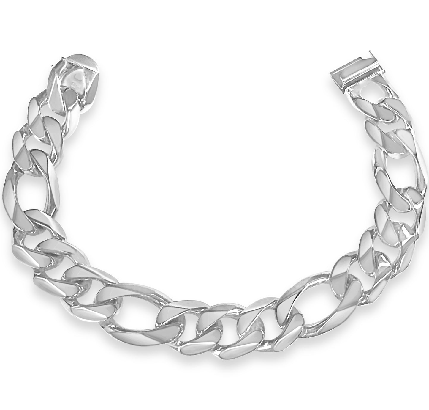 Figaro Solid Gold Handmade Bracelet , 18mm, 6.5-10 Inch