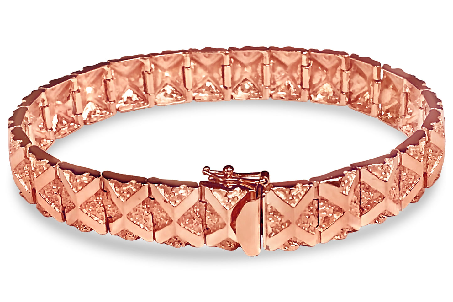 Nugget Solid Gold Handmade Bracelet , 11mm, 6.5-10 Inch