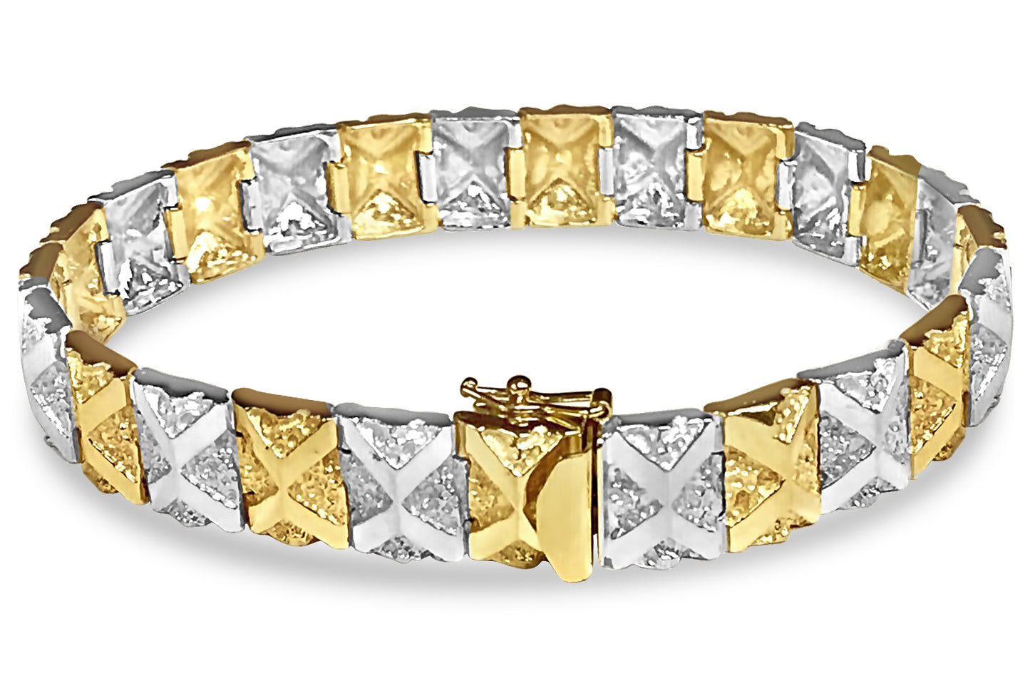 Nugget Solid Gold Handmade Bracelet , 11mm, 6.5-10 Inch