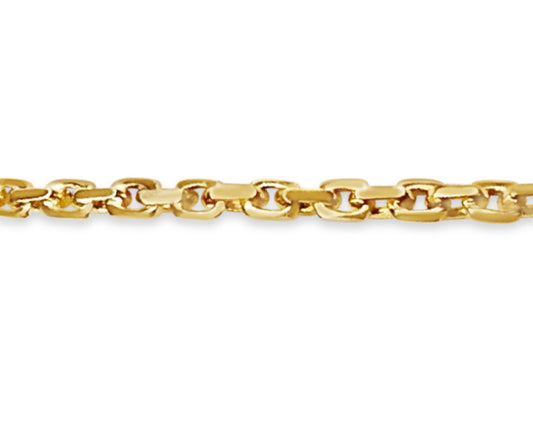 Fancy Rolo Solid Gold Handmade Bracelet , 6mm, 6.5-10 Inch