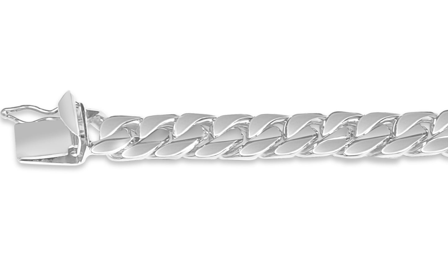 Curb Solid Gold Handmade Bracelet , 9mm, 6.5-10 Inch