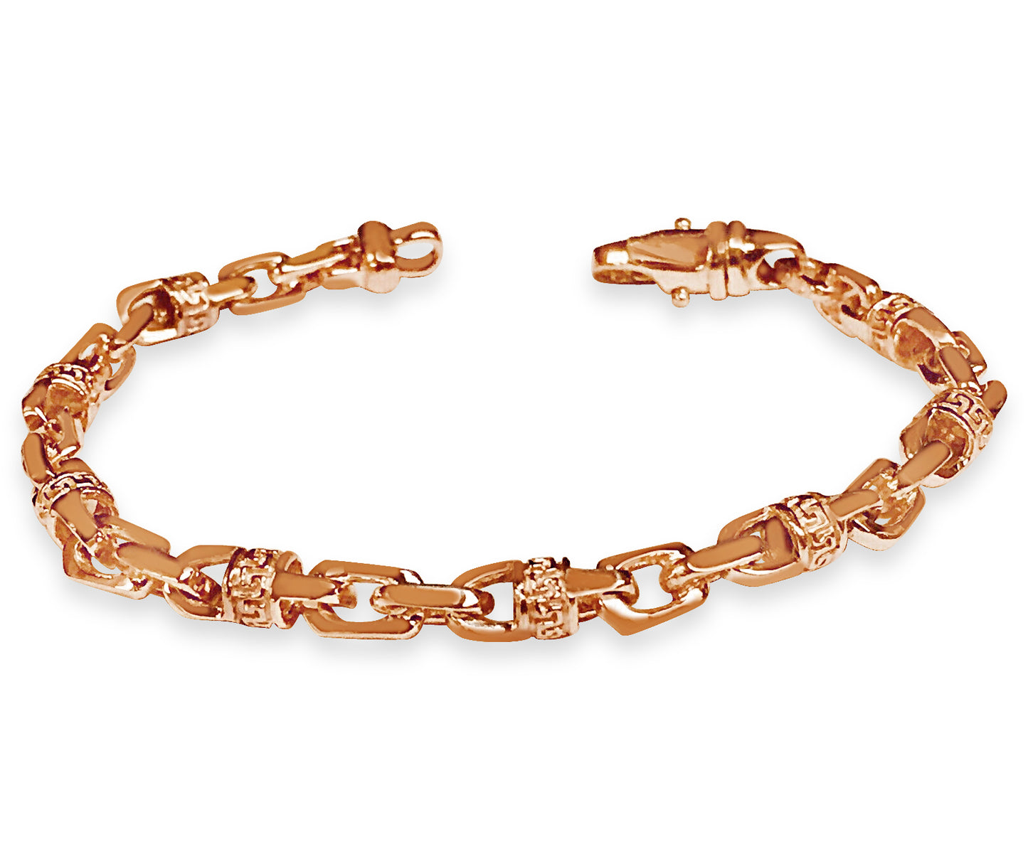 Fancy Greek Solid Gold Handmade Bracelet , 5mm, 6.5-10 Inch