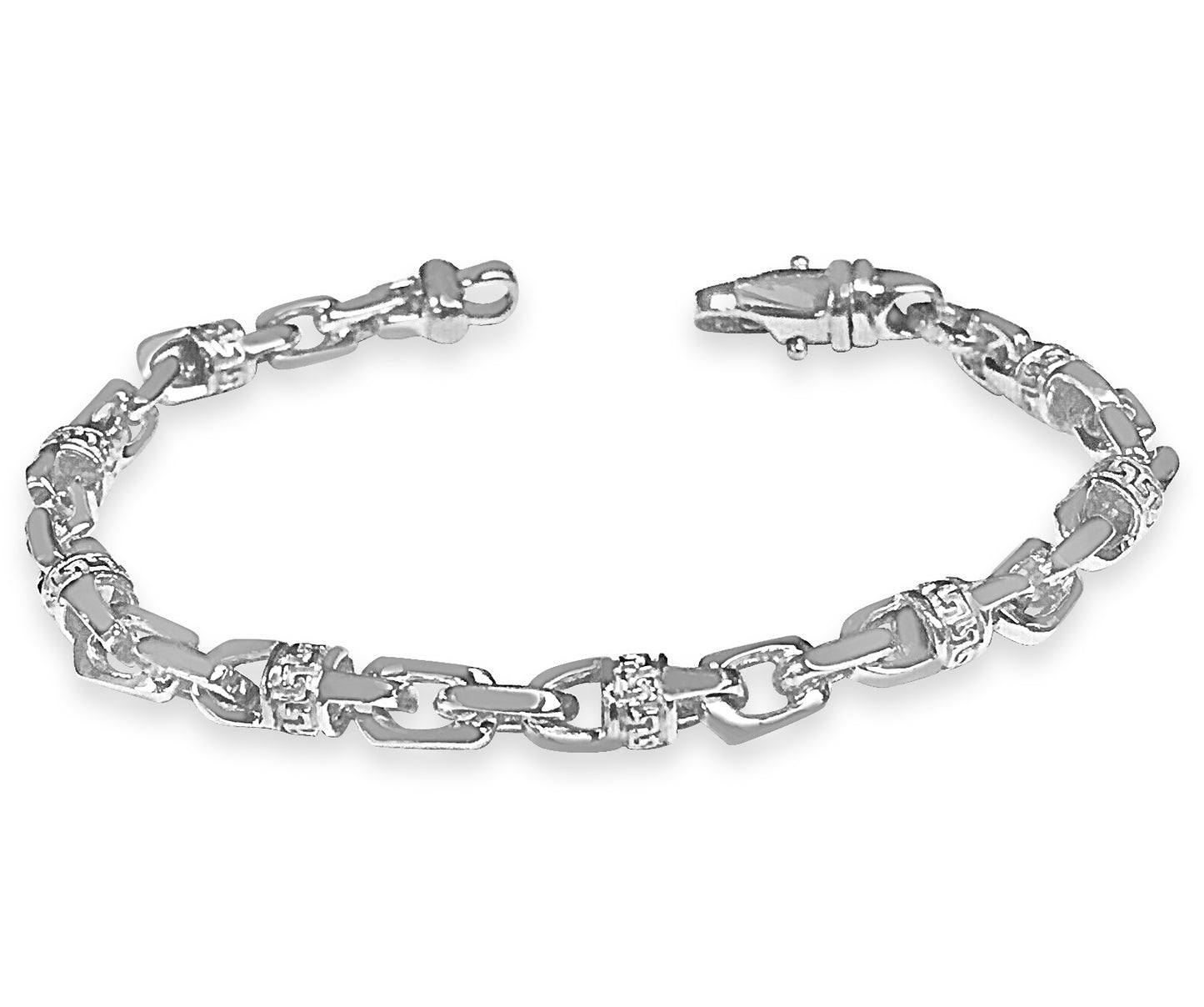 Fancy Greek Solid Gold Handmade Bracelet , 5mm, 6.5-10 Inch