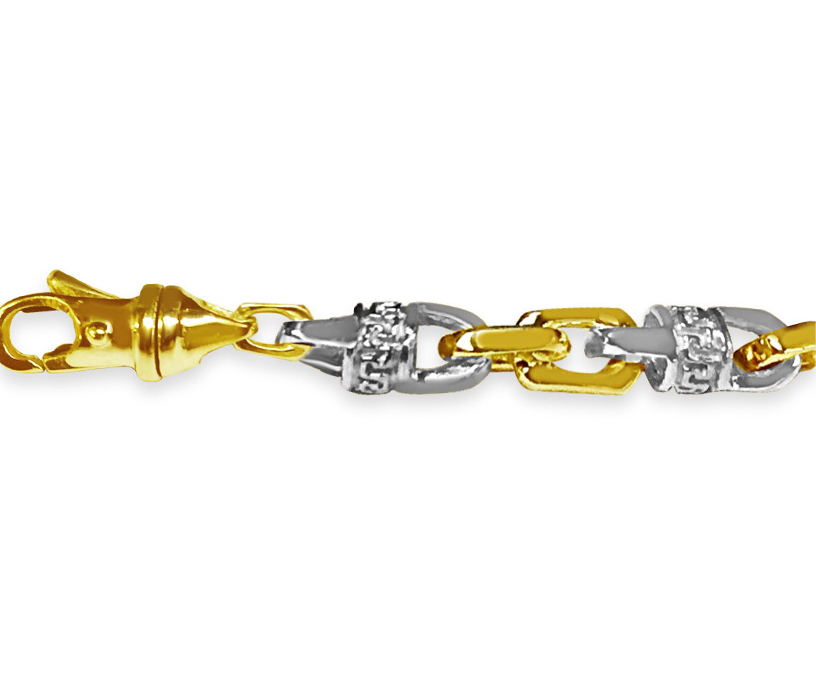 Fancy Greek Solid Gold Handmade Bracelet , 5mm, 6.5-10 Inch