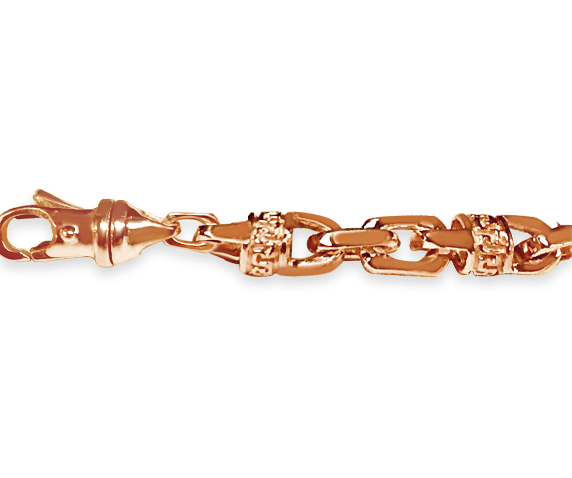 Fancy Greek Solid Gold Handmade Bracelet , 5mm, 6.5-10 Inch