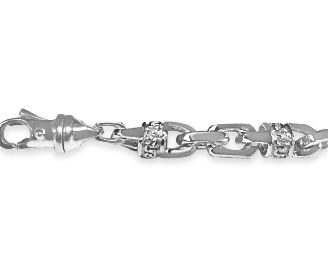 Fancy Greek Solid Gold Handmade Bracelet , 5mm, 6.5-10 Inch