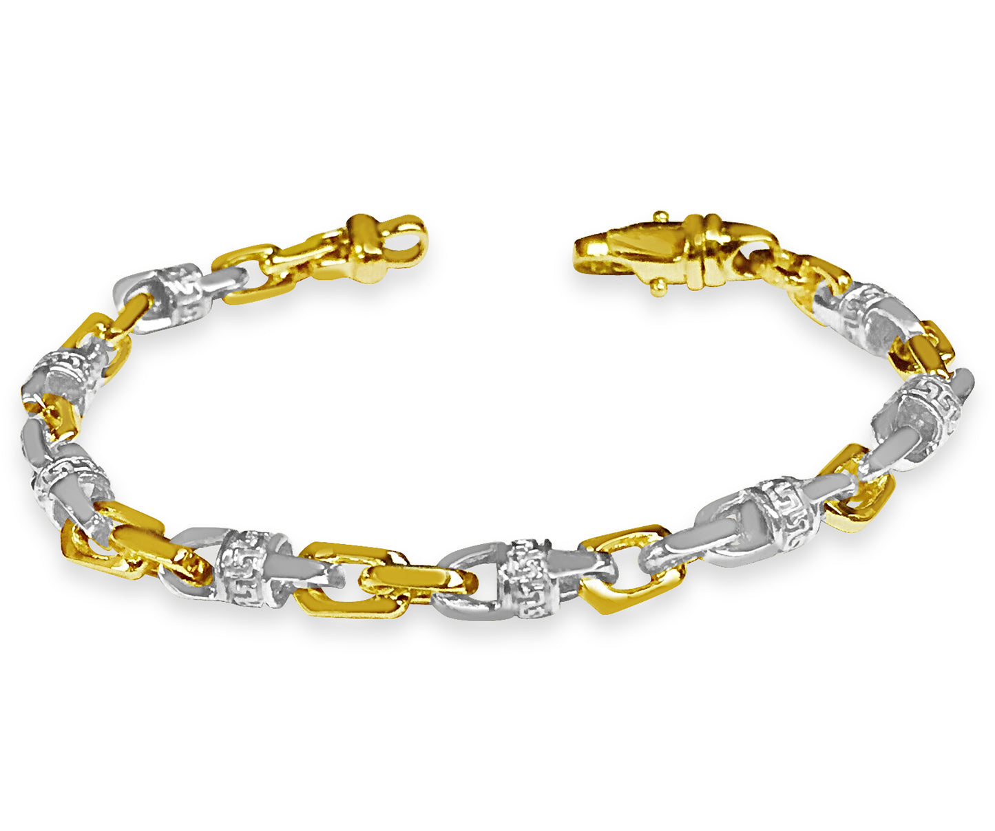 Fancy Greek Solid Gold Handmade Bracelet , 5mm, 6.5-10 Inch