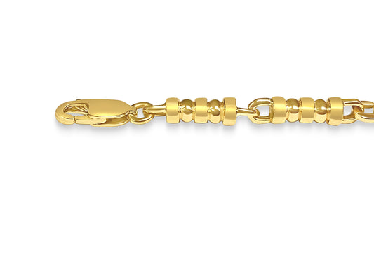 Bead Solid Gold Handmade Bracelet , 5mm, 6.5-10 Inch