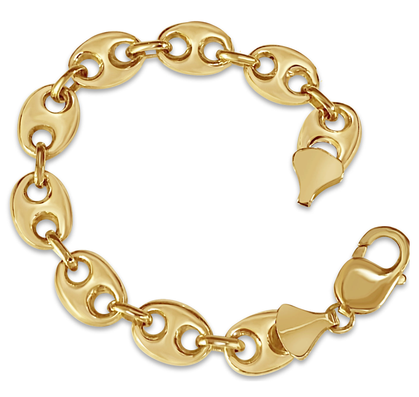 Mariner Solid Gold Handmade Bracelet , 11mm, 6.5-10 Inch