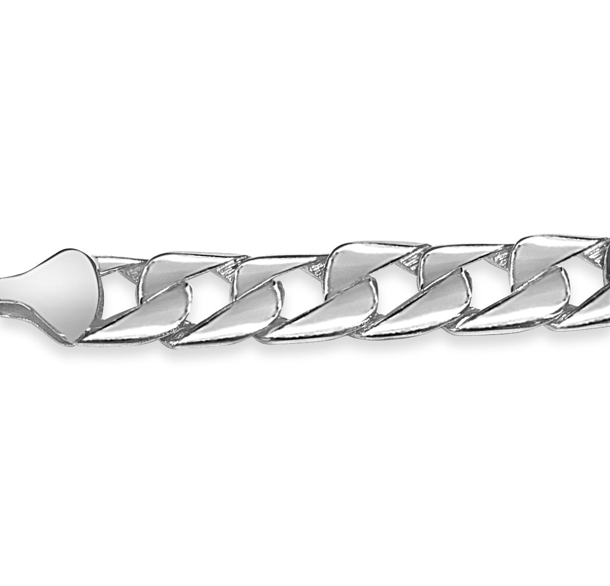Curb Solid Gold Handmade Bracelet , 13mm, 6.5-10 Inch