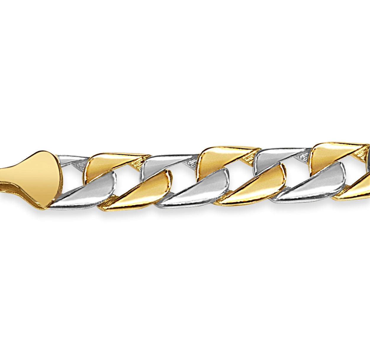 Curb Solid Gold Handmade Bracelet , 13mm, 6.5-10 Inch