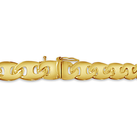 Mariner Solid Gold Handmade Bracelet , 9mm, 6.5-10 Inch