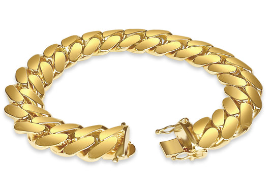 Miami Cuban Solid Gold Handmade Bracelet , 16mm, 6.5-10 Inch