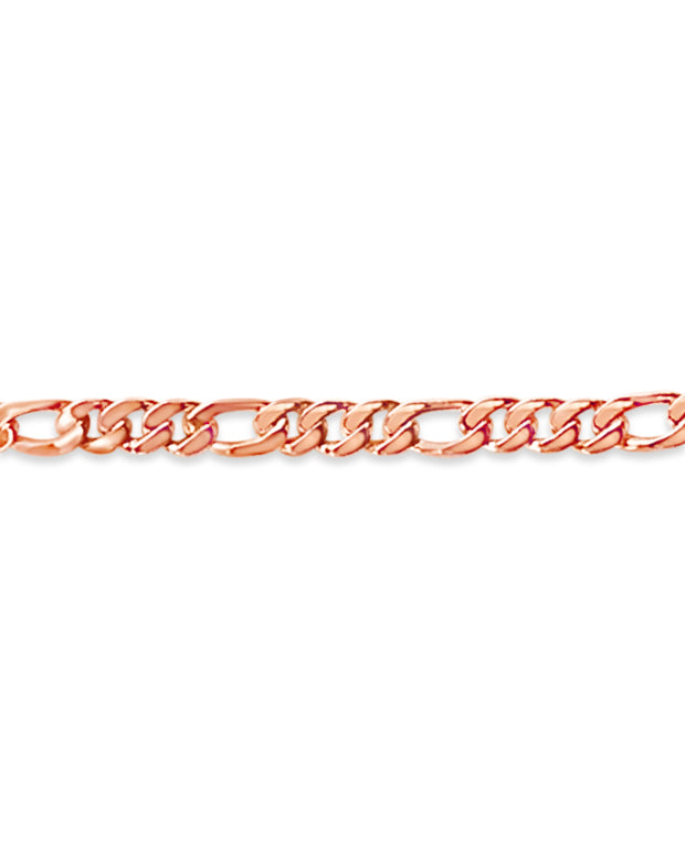 Figaro Solid Gold Handmade Bracelet , 7mm, 6.5-10 Inch
