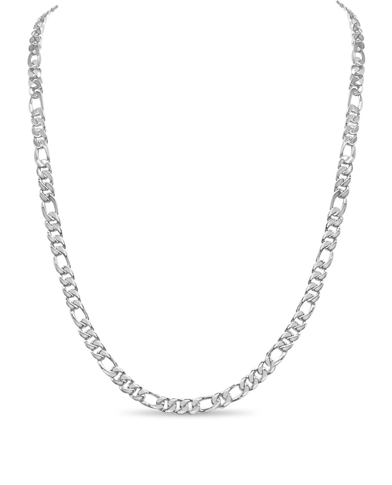 Figaro Solid Gold Handmade Necklace , 7mm, 16-30 Inch