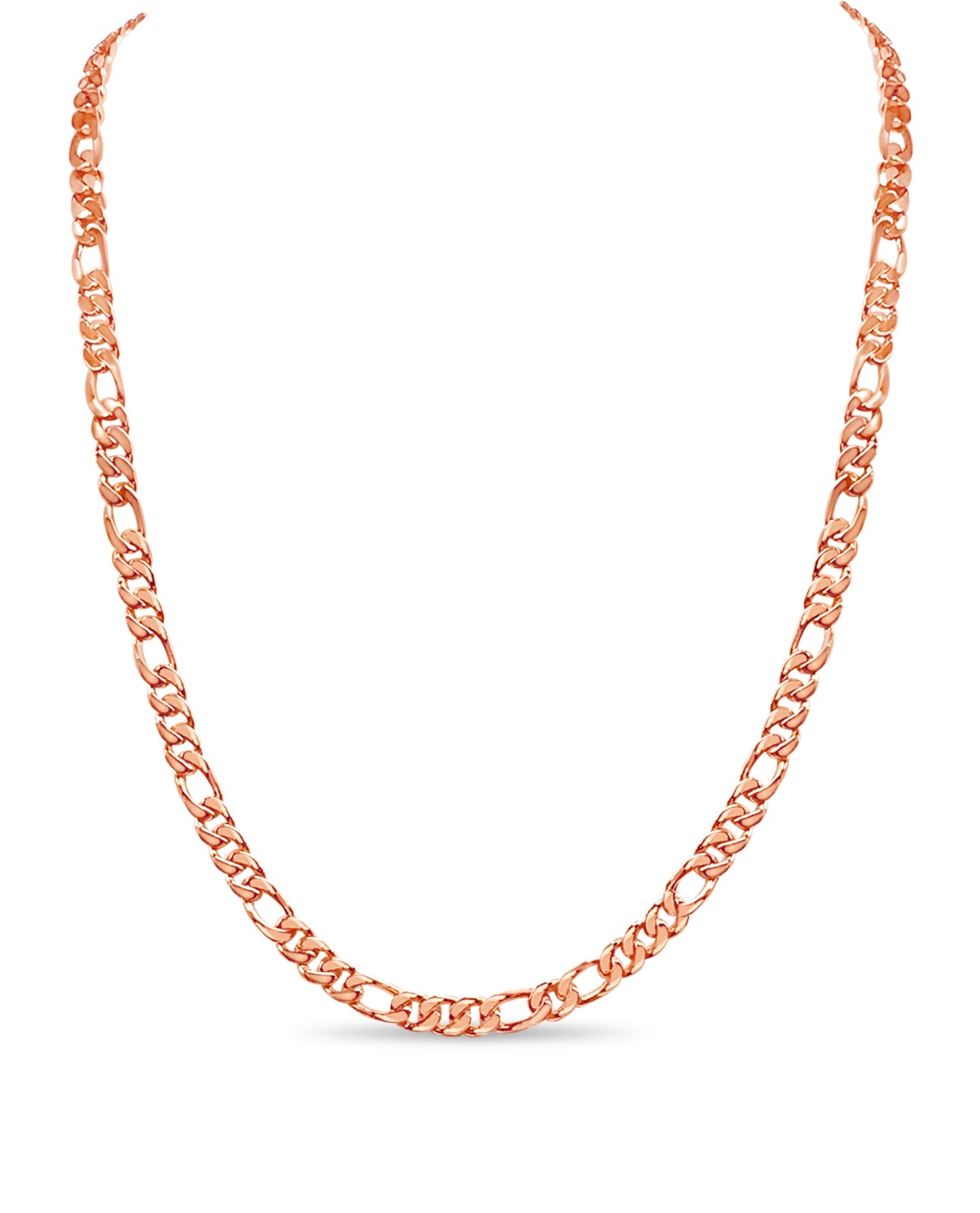 Figaro Solid Gold Handmade Necklace , 7mm, 16-30 Inch