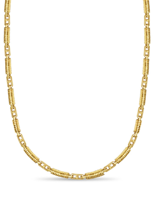Spiral Tube Solid Gold Handmade Necklace , 8mm, 16-30 Inch