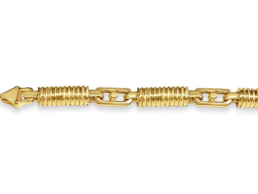 Spiral Tube Solid Gold Handmade Bracelet , 8mm, 6.5-10 Inch