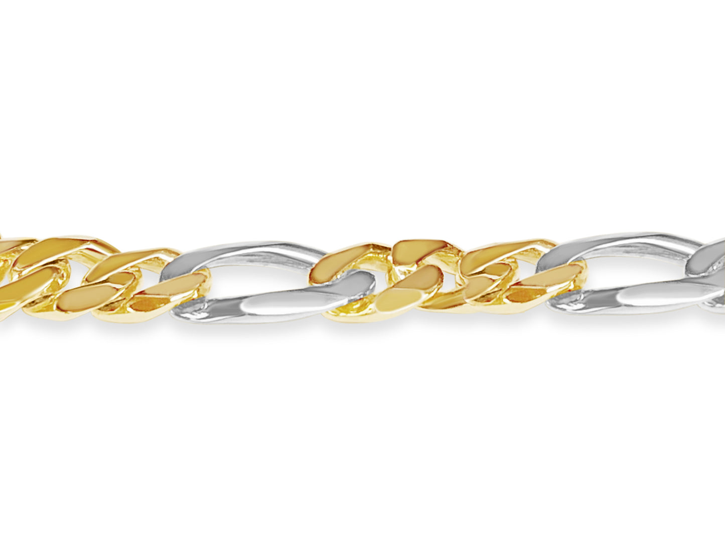 Figaro Solid Gold Handmade Bracelet , 12mm, 6.5-10 Inch