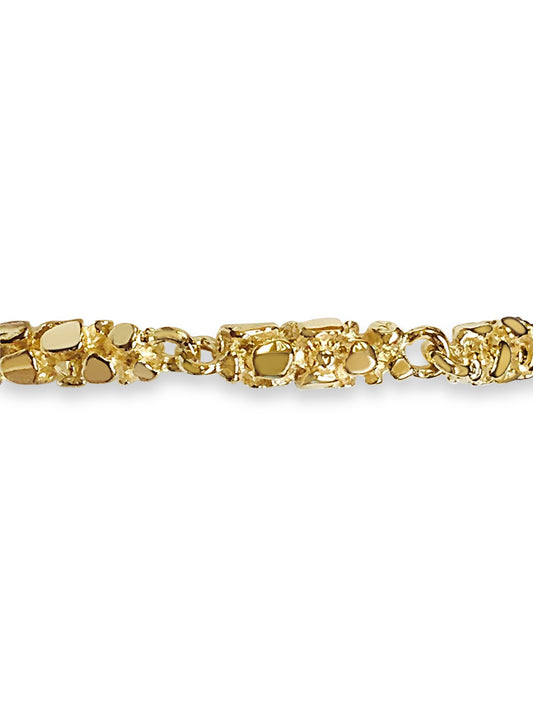 Nugget Solid Gold Handmade Bracelet , 5mm, 6.5-10 Inch