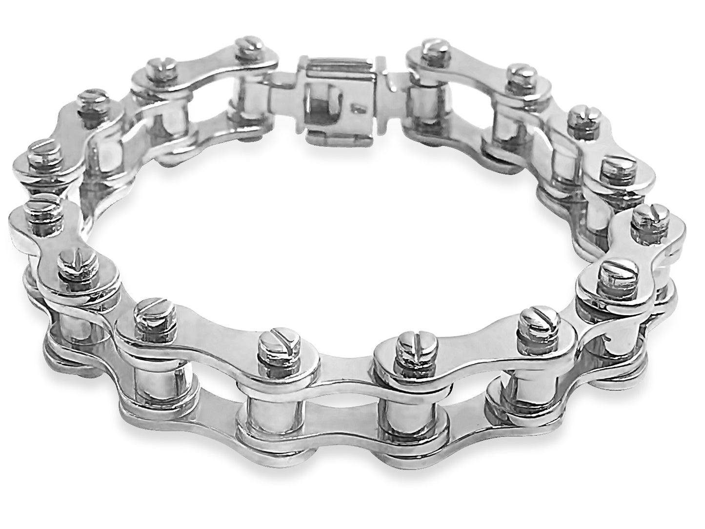 Motorcycle/Bike Chain Solid Gold Handmade Bracelet , 14mm, 6.5-10 Inch