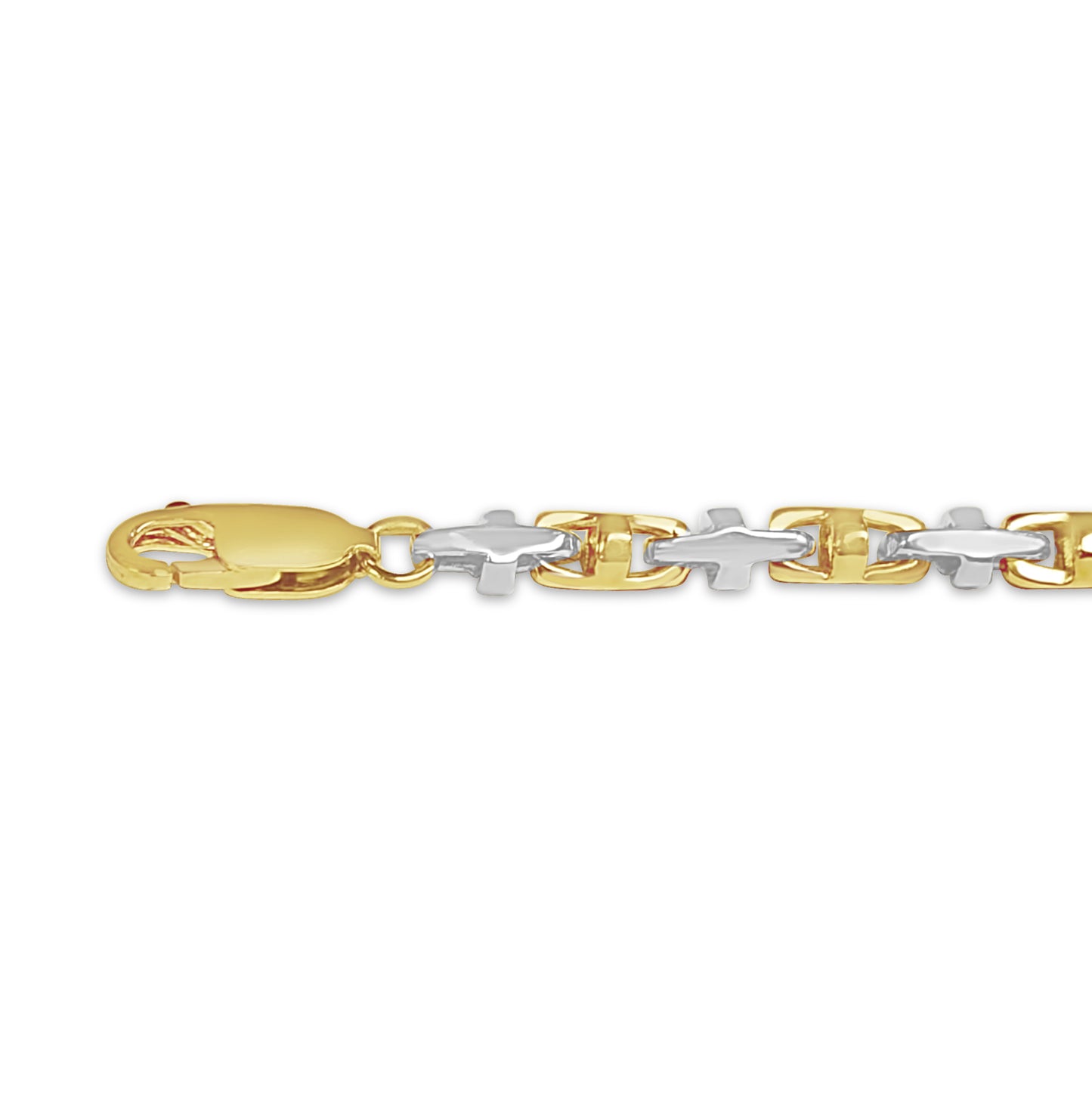 Anchor Mariner Solid Gold Handmade Bracelet , 4mm, 6.5-10 Inch