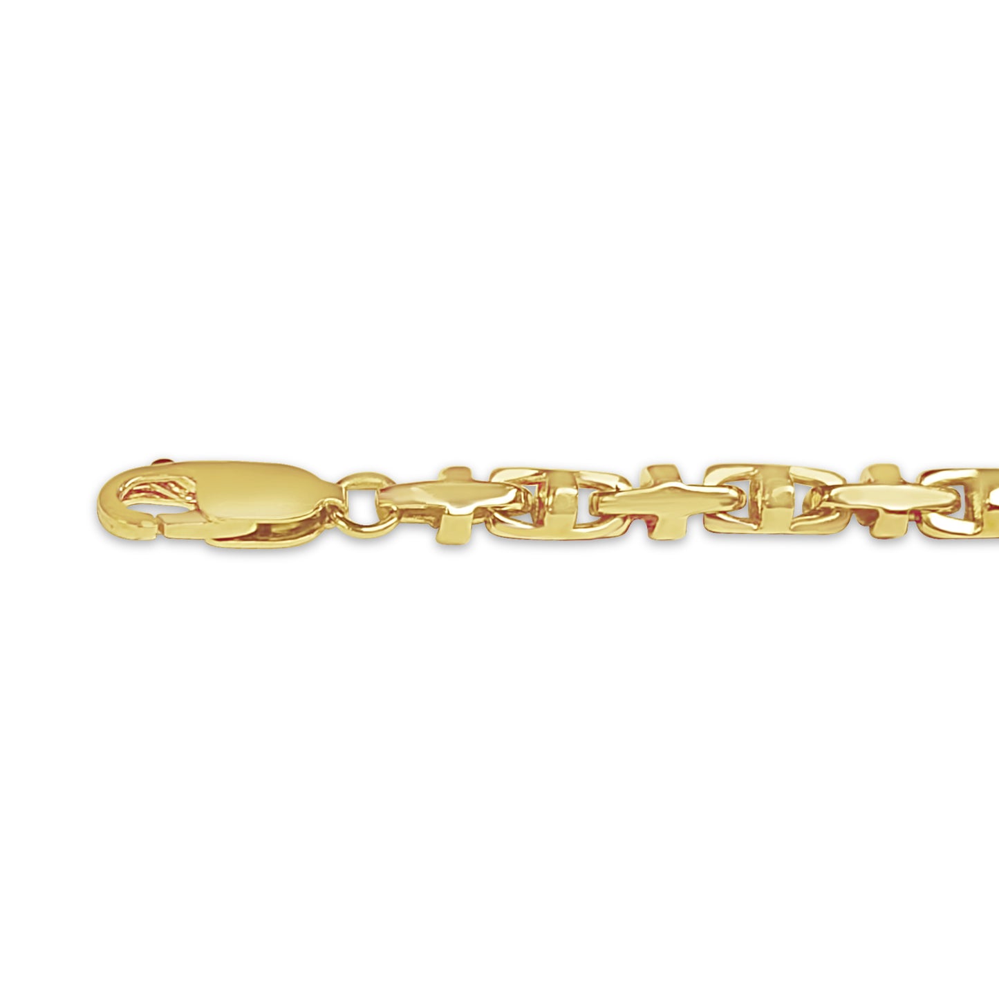 Anchor Mariner Solid Gold Handmade Bracelet , 4mm, 6.5-10 Inch