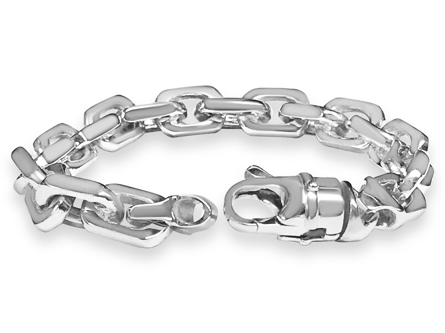 Fancy Rolo Solid Gold Handmade Bracelet , 11mm, 6.5-10 Inch