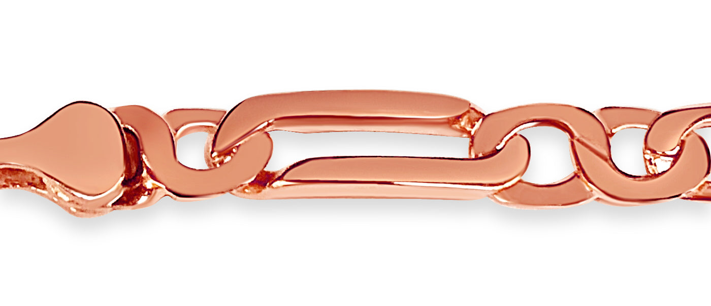 Figaro Infinity Solid Gold Handmade Bracelet , 6mm, 6.5-10 Inch