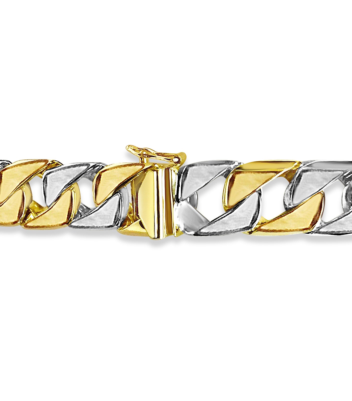 Curb Solid Gold Handmade Bracelet , 14mm, 6.5-10 Inch
