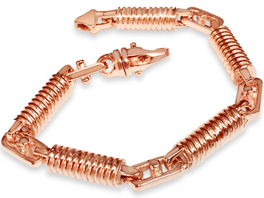 Spiral Tube Solid Gold Handmade Bracelet , 8mm, 6.5-10 Inch