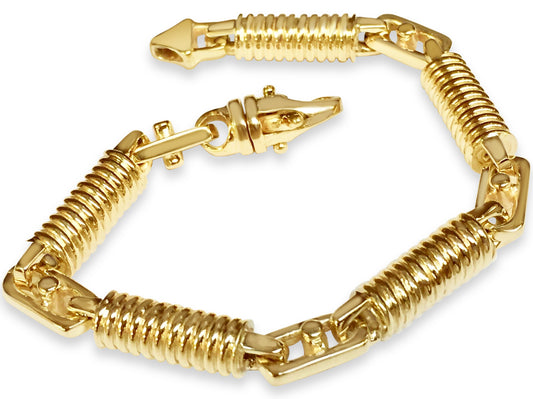 Spiral Tube Solid Gold Handmade Bracelet , 8mm, 6.5-10 Inch
