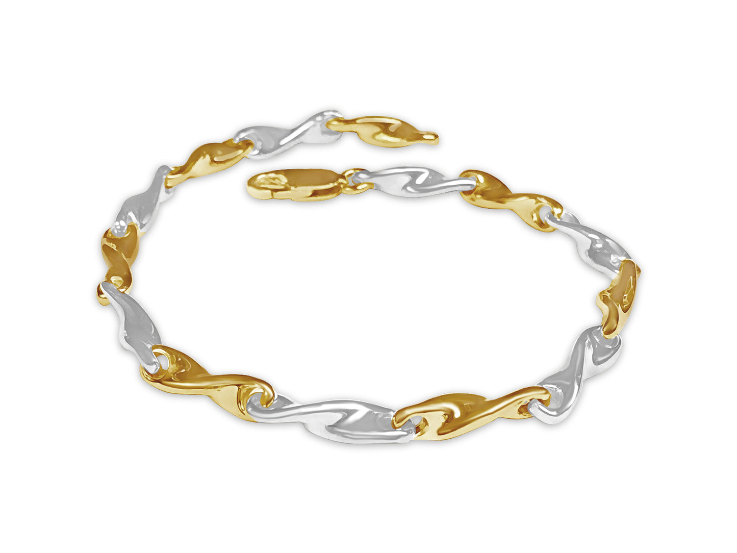 Twist Solid Gold Handmade Bracelet , 5mm, 6.5-10 Inch
