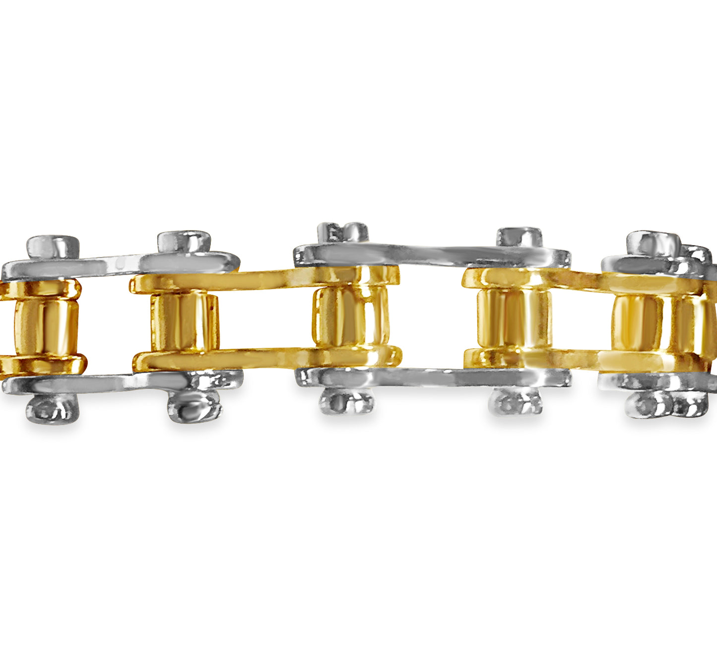 Motorcycle/Bike Chain Solid Gold Handmade Necklace , 14mm, 16-30 Inch