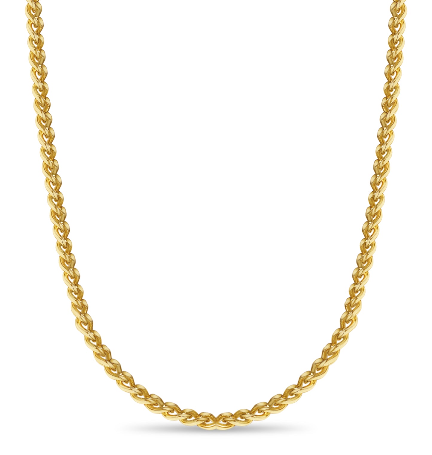 Curb Solid Gold Handmade Necklace , 8mm, 16-30 Inch