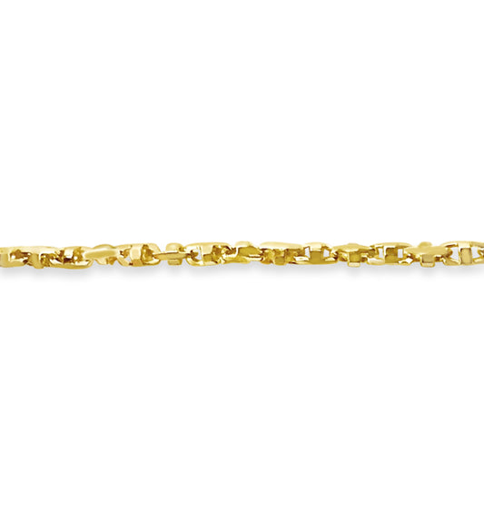 Anchor Mariner Solid Gold Handmade Bracelet , 5mm, 6.5-10 Inch