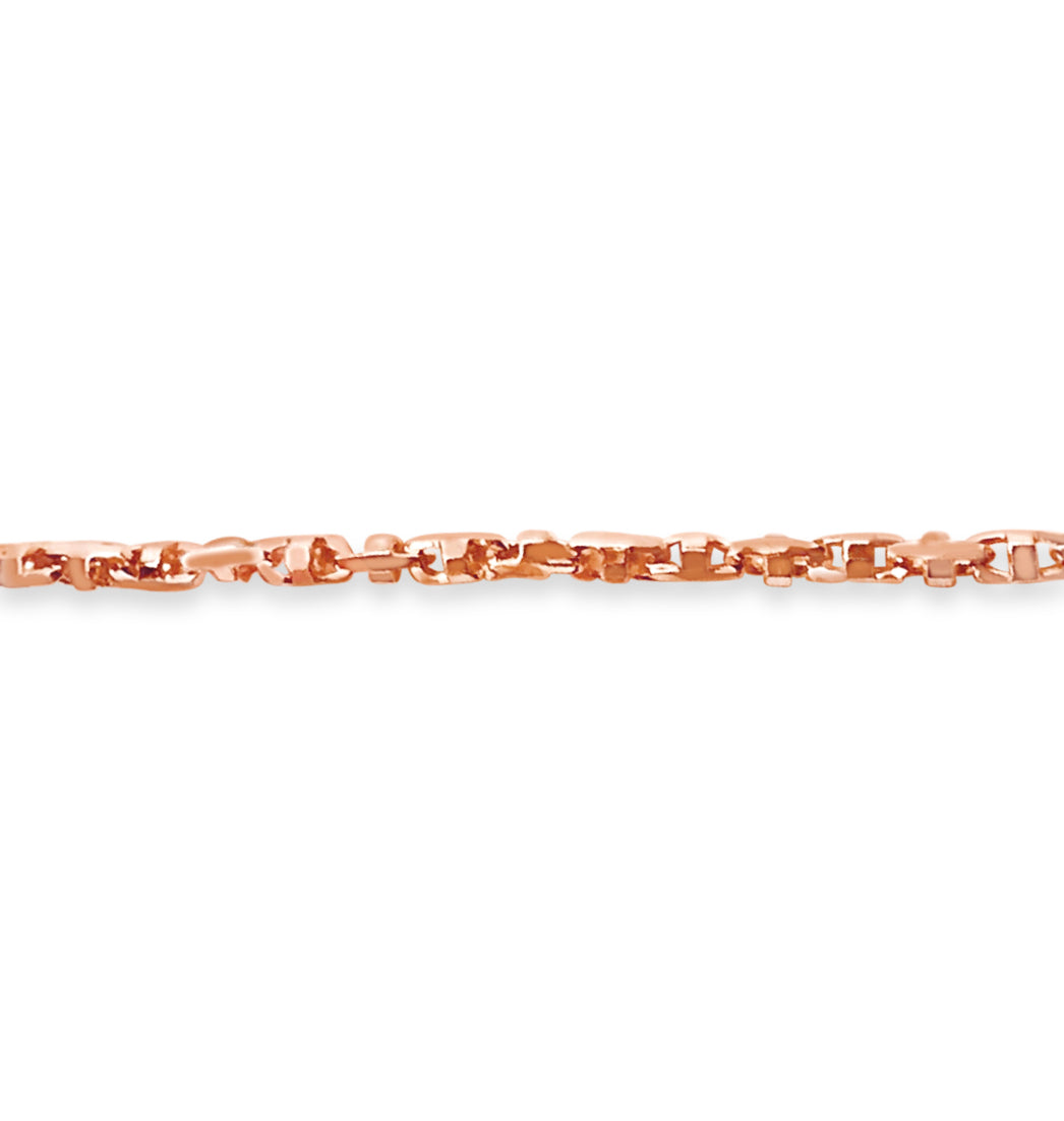 Anchor Mariner Solid Gold Handmade Bracelet , 5mm, 6.5-10 Inch