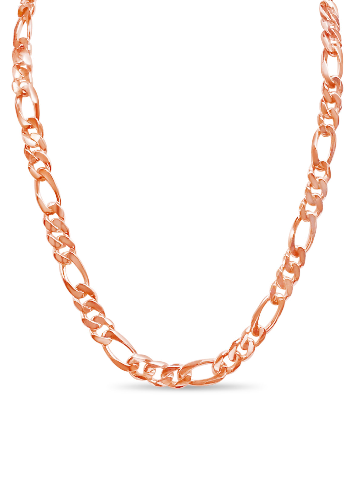 Figaro Solid Gold Handmade Necklace , 12mm, 16-30 Inch