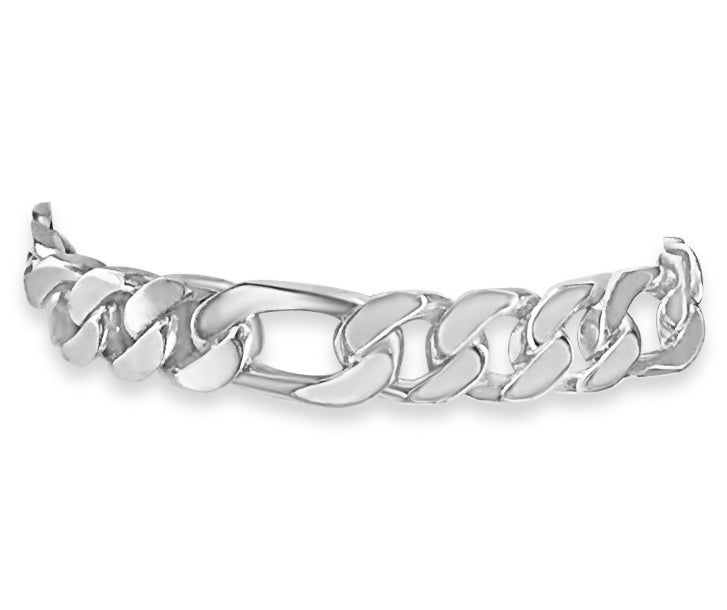 Figaro Solid Gold Handmade Bracelet , 7mm, 6.5-10 Inch