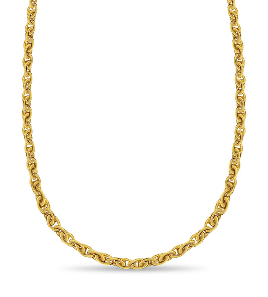 Tiger Eye Solid Gold Handmade Necklace , 8mm, 16-30 Inch