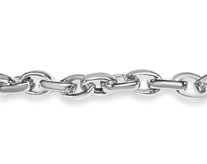 Oval Rolo Solid Gold Handmade Bracelet , 6mm, 6.5-10 Inch
