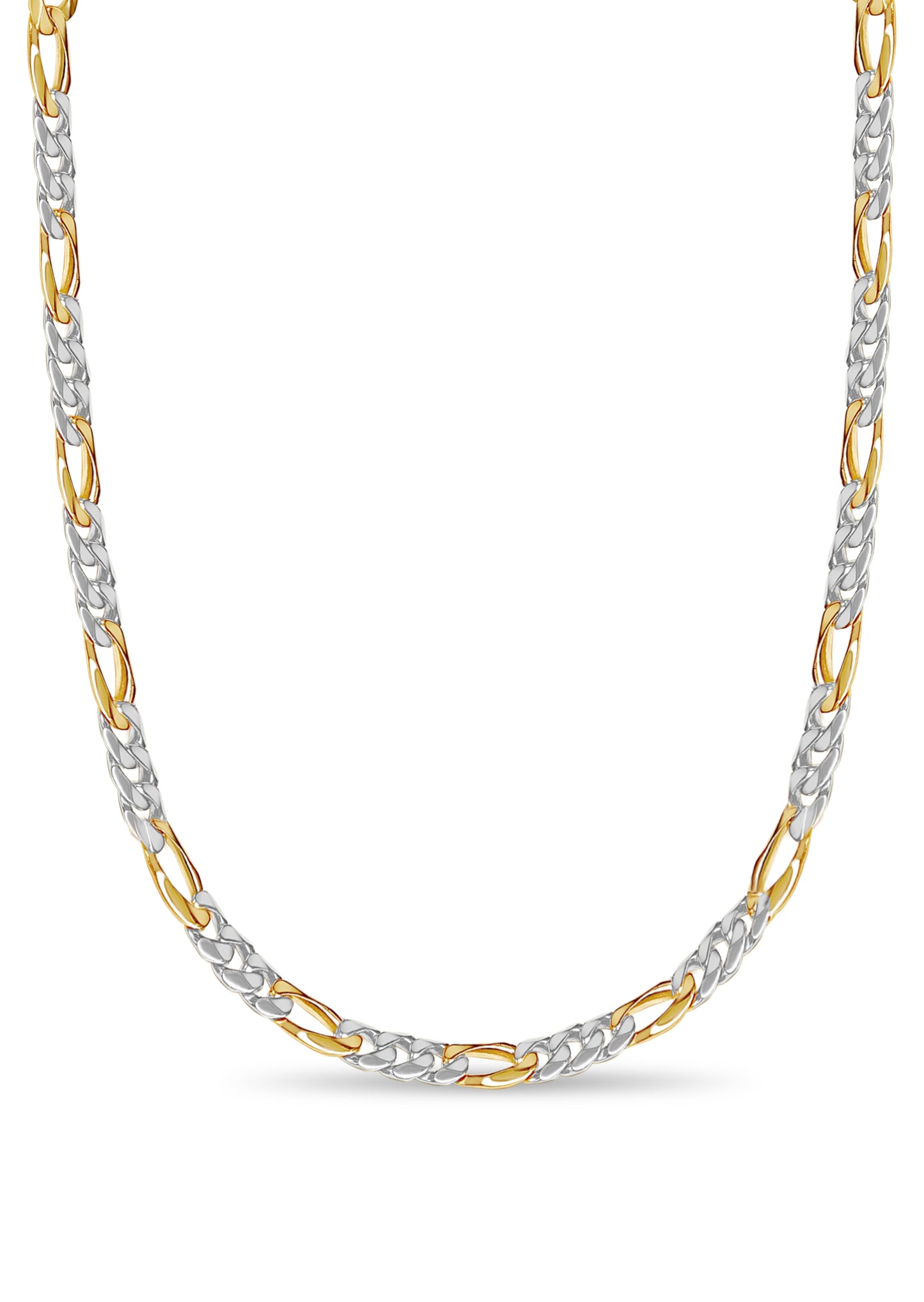Figaro Solid Gold Handmade Necklace , 9mm, 16-30 Inch