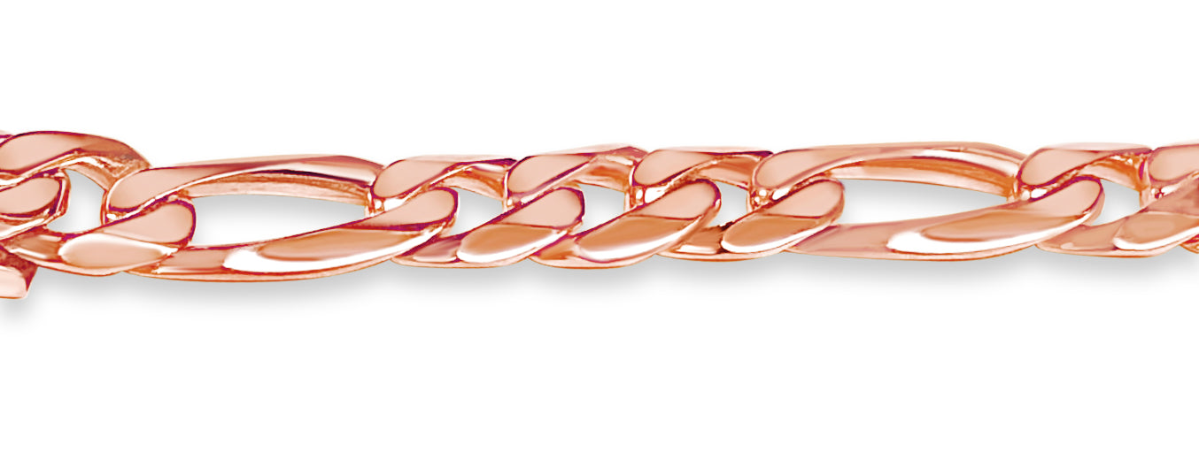 Figaro Solid Gold Handmade Bracelet , 9mm, 6.5-10 Inch