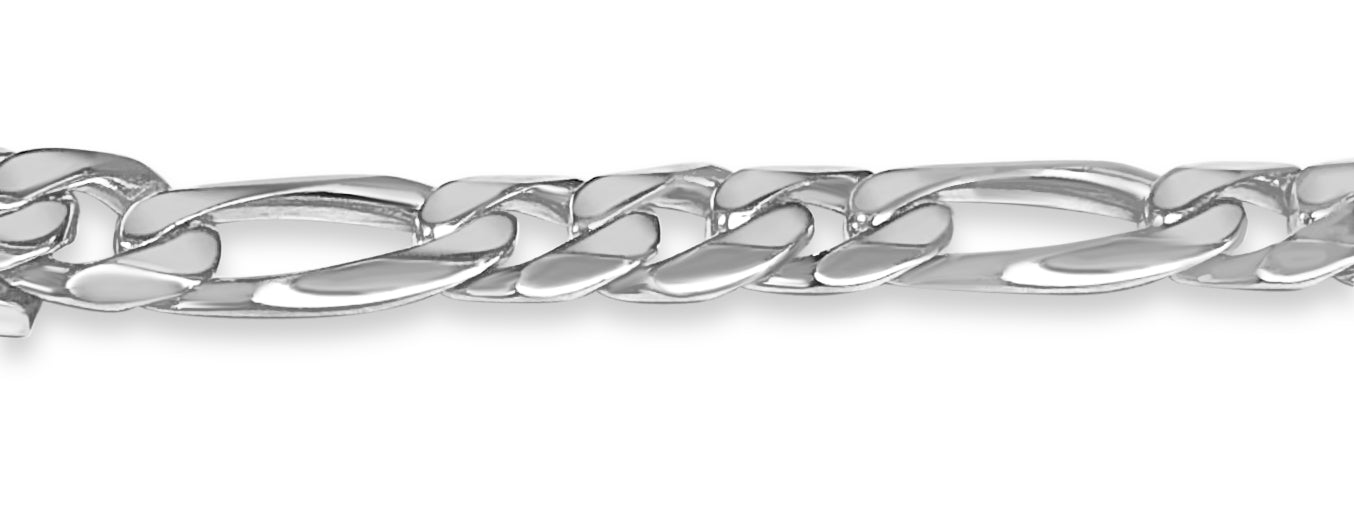 Figaro Solid Gold Handmade Bracelet , 9mm, 6.5-10 Inch
