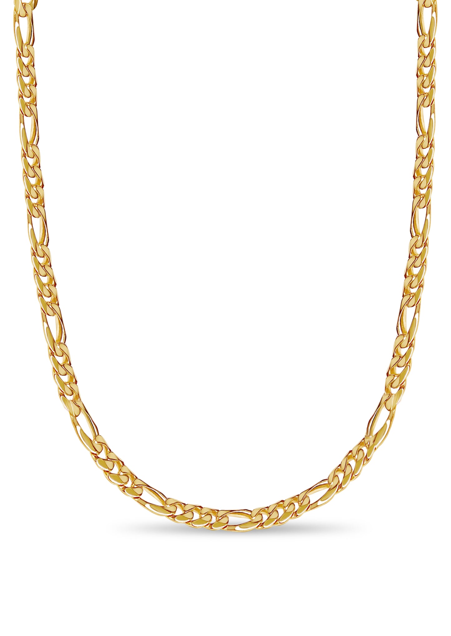Figaro Solid Gold Handmade Necklace , 9mm, 16-30 Inch