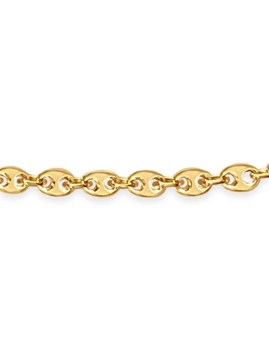 Mariner Solid Gold Handmade Bracelet , 7mm, 6.5-10 Inch