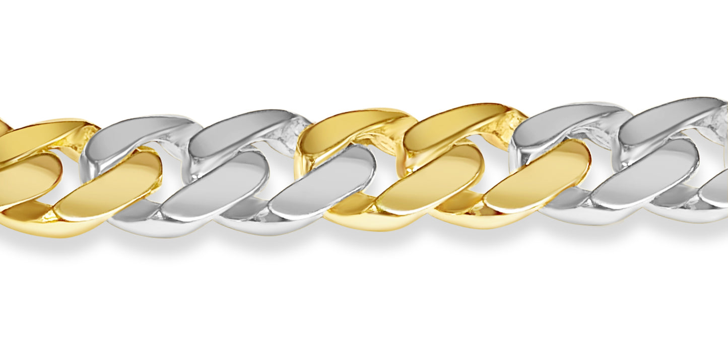Curb Solid Gold Handmade Bracelet , 11mm, 6.5-10 Inch