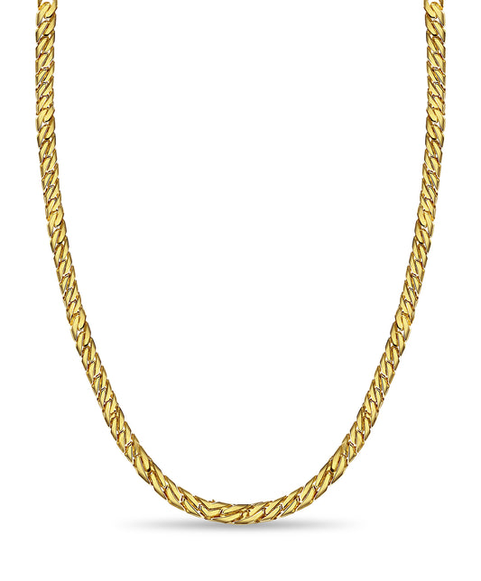 Curb Solid Gold Handmade Necklace , 8mm, 16-30 Inch